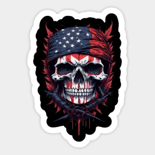 USA Skull Sticker